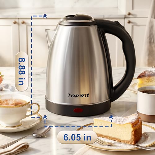2.0L Stainless Steel Electric Kettle (2.1 Quarts / F(Stainless Steel-Silver))