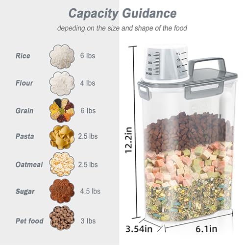 Airtight Rice Storage Container (Clear Grey 3L / 3L-1pack)