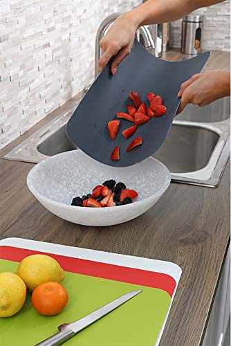 Heavy Duty Cutting Board Grippmat (11.5 x 14 inches / Gray, Red, White and Green)