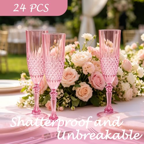 24 Pack Plastic Champagne Flutes (24 Count)
