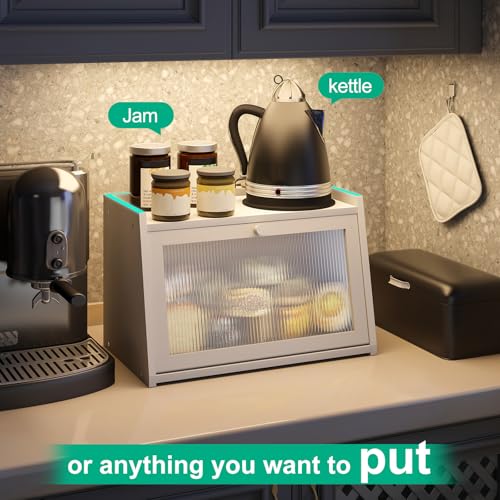 Bread Box for Kitchen Counter (White / Medium-1_Tier)