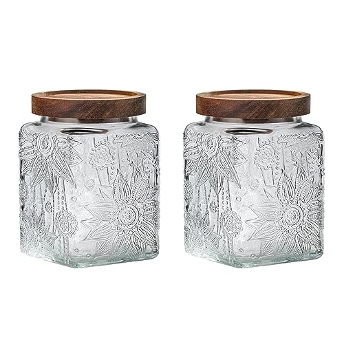 Vintage Glass Airtight Storage Jar (Sunflower*2)