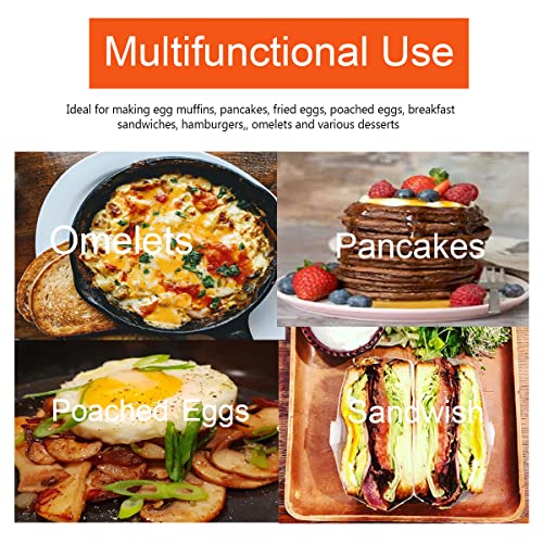 Upgrade 4'' Large Egg Rings Set (Black 4 pcs of 4” with accessories)