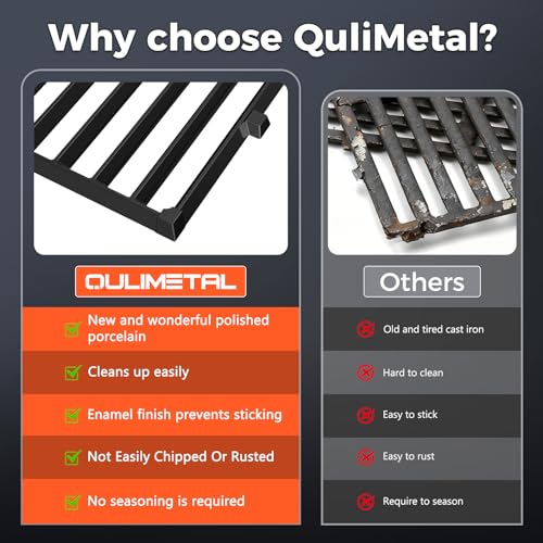17.5 Inch Porcelain Grill Grates for Weber Spirit 200 Series Grills (17.5" x 10.2" – 2 Pack)