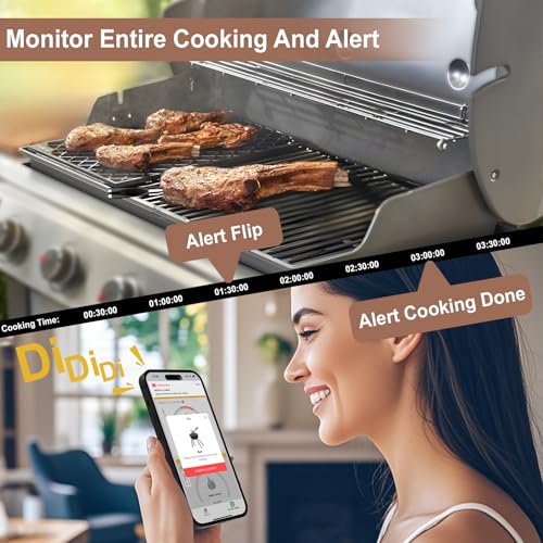 Smart Wireless Meat Thermometer (2-Probe-Honey Bamboo)