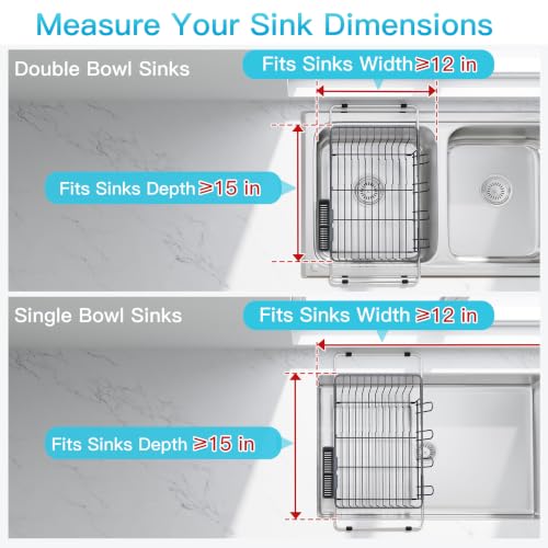 Gray Dish Drying Rack in Sink (Dark Gray / For 12"-30"w Sink)