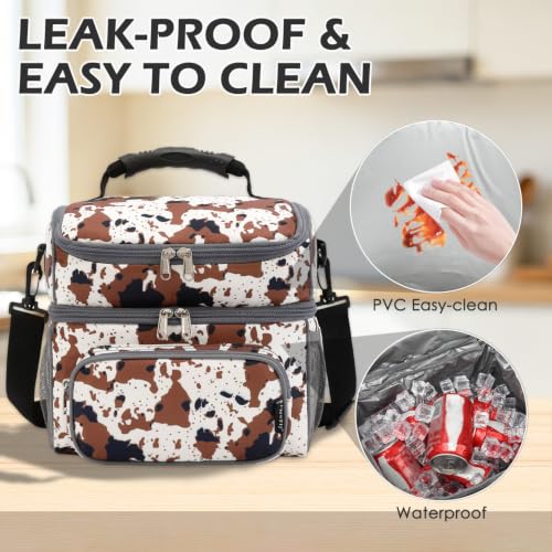 Double Layer Cooler Insulated Lunch Bag Adult Lunch Box Large Tote Bag for Men (2 Count)