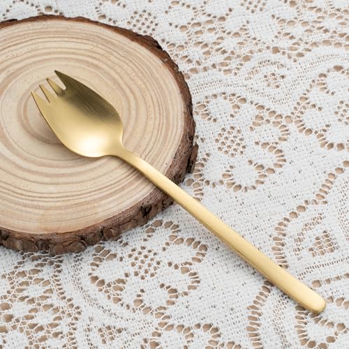 8 Piece Gold Salad Serving Set (Salad Servers Set include 6 Forks gold)