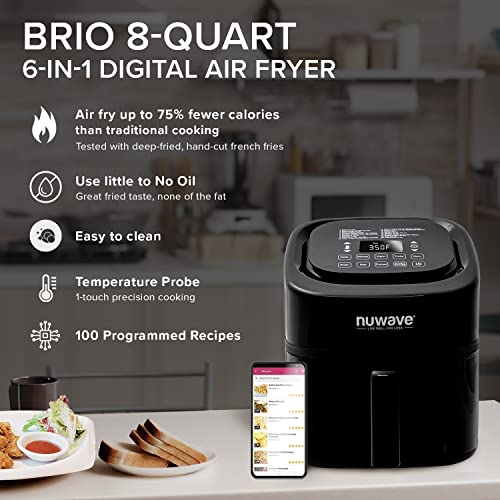 Brio 8 Qt Air Fryer (Classic Black)