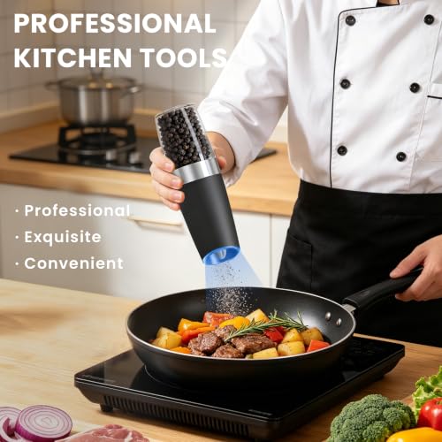 Battery Operated Salt And Pepper Grinder Set (Black-Single)