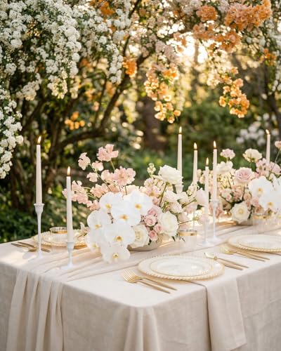 180Pcs Elegant Ivory Gold Plastic Dinnerware Set for Wedding (Ivory and Gold Plastic Dinnerware Set / 180PCS)