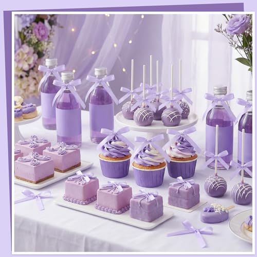 30 Pack Light Purple Bow Cake Toppers (Purple)