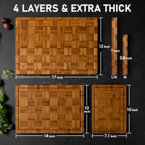 Extra Large Bamboo Cutting Board (XLarge-17"L x 12"W)