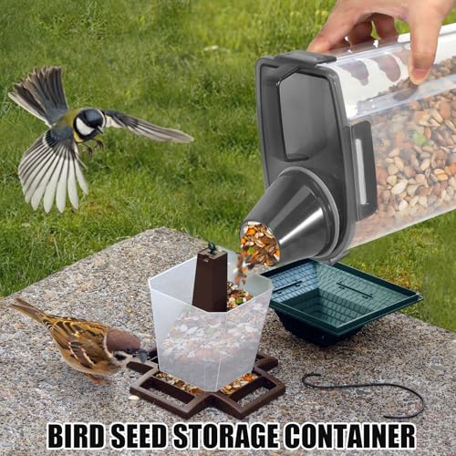 2 Pack 3 Lbs Pet Dog Cat Food Bird Seed Storage Containers for Travel (Grey-3L 2Pack)