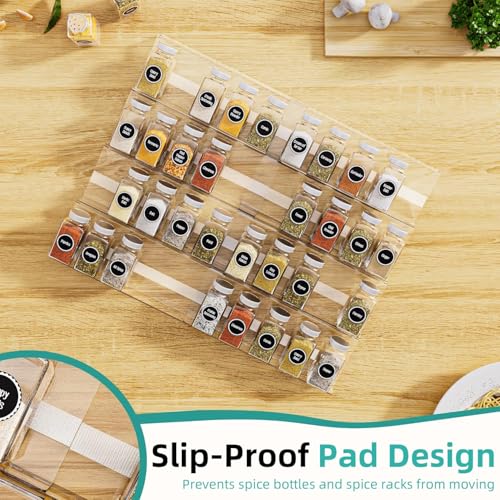 Acrylic Spice Drawer Organizer Insert (4 Pack)