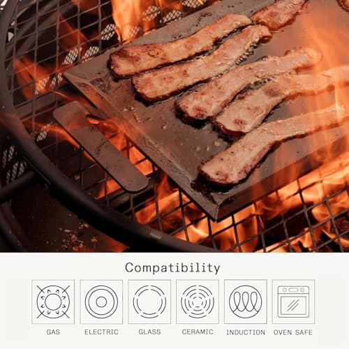 Cookware Carbon Steel Griddle and Grill Press Set with Half Lid