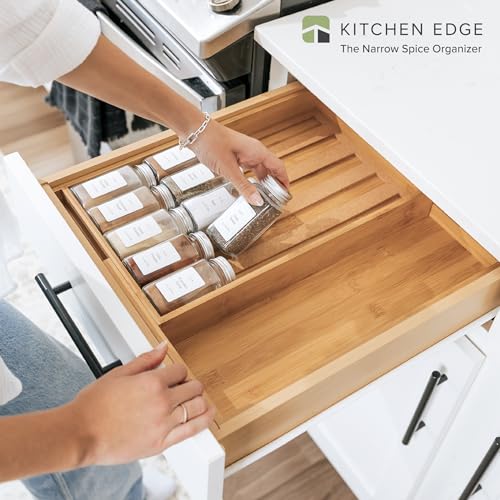 Expandable Spice Drawer Organizer (Natural Bamboo)