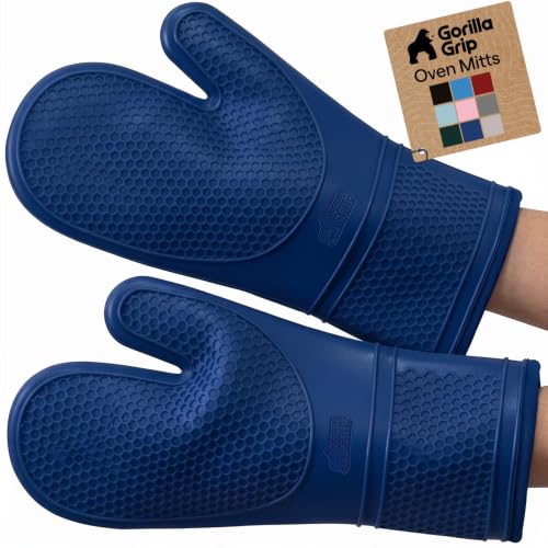 Silicone Oven Mitts (Blue / 14.5" Oven Mitts)