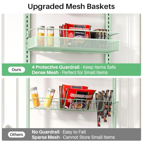 8 Tiers Over the Door Organizer (Green / 17" W x 6" D x 69" H)