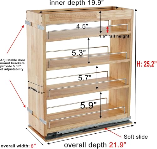 Pull Out Spice Rack Organizer for Cabinet
