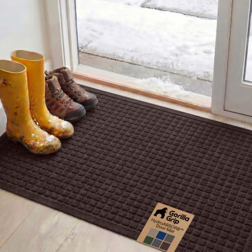 HydroABSORB Door Mat for Indoor Outdoor Use (Coffee / 47" X 35")