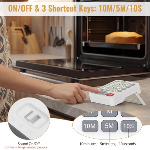 Digital Dual Kitchen Timer (White)