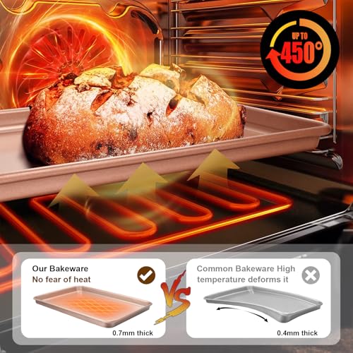 Baking Sheet Pan Set of 2 (15x10x1 inch Set / Rose Gold)