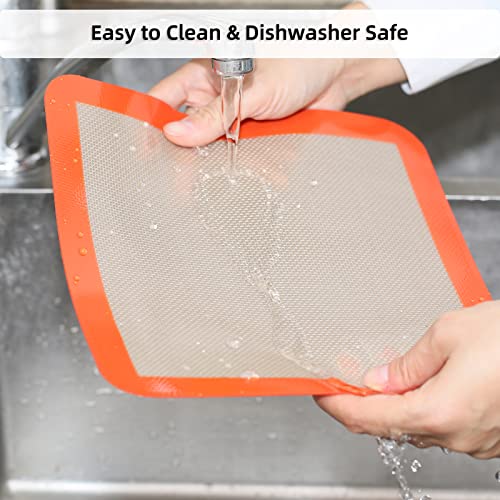Square Silicone Baking Mats for 10 Inch Cake Pan (Bright Orange / 9.7"L x 9.7"W)