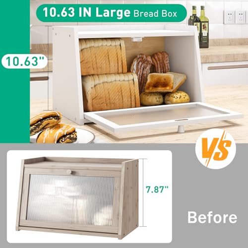 Bread Box for Kitchen Counter (White / Medium-1_Tier)