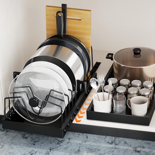 2 Pack 16.5" Deep Expandable Pots and Pans Organizer Under Cabinet (2 Pack)