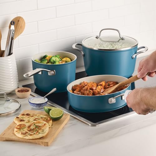Hard Anodized Ceramic Induction Pots and Pans (Agave / 10 Piece Cookware Set)