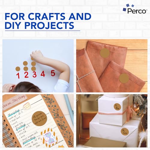 Kraft Brown Perforated Round Circle Dot Sticker 2 (Kraft Brown / 2 Inch)