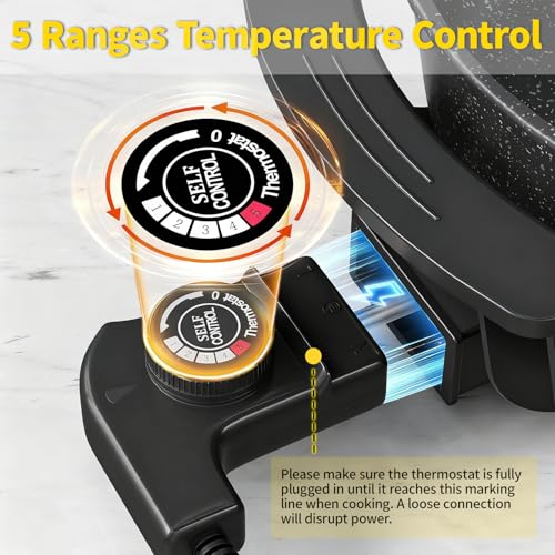 Hot Pot Electric Skillet 2 in 1 Hotpot Pot Electric Pot for Cooking 6L 110V 1100W Non