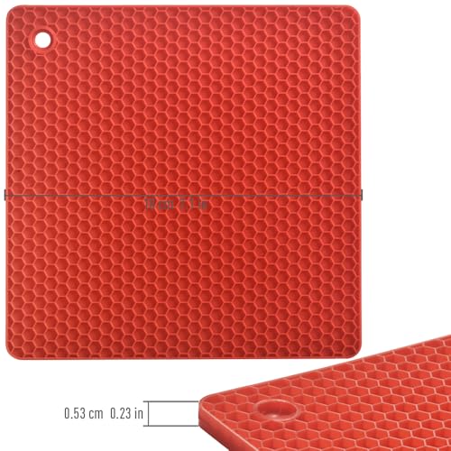 Silicone Square Trivets Mat (Red)