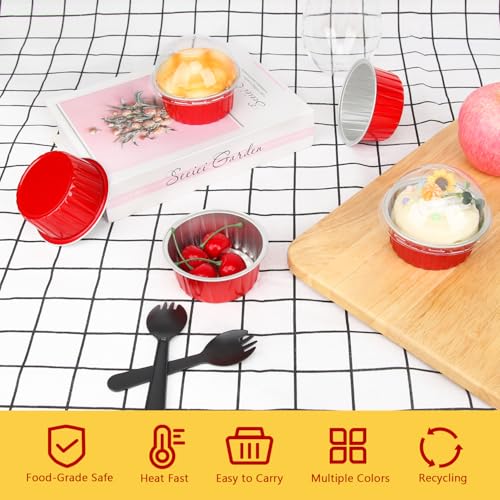 5oz Cupcake Tins with Dome Lids 100 Pack (100 Count)