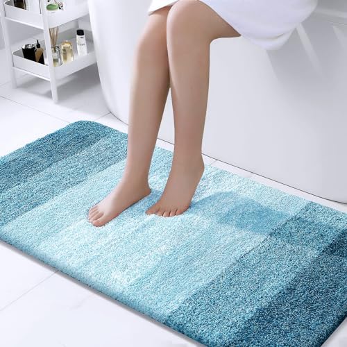 Bathroom Runner Rug 47x24 (47" X 24" / Peacock Blue)