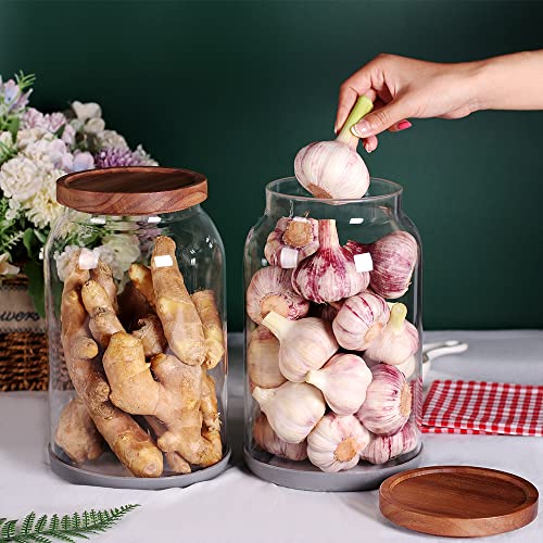 1 Gallon Glass Jar with Wooden Acacia Airtight Lid