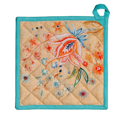 Pot Holders 100% Cotton Potholders (041 - Luxury Loft - Peach / 8" x 8" (Pot Holder Pack of 1))