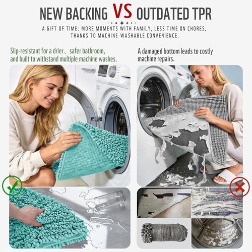 Large Bathroom Rugs Non Slip Washable 36x24 Inch