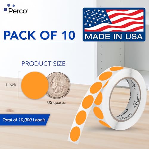 Neon Orange Perforated Round Circle Dot Sticker 1 (Neon Orange / 1 Inch)