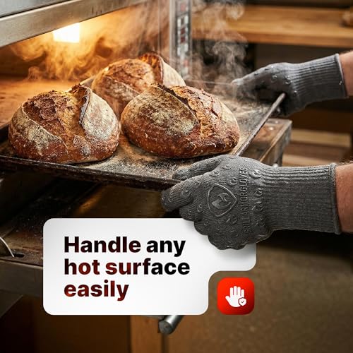 Oven Gloves with Fingers (X-Large Standard Cuff / Gray)