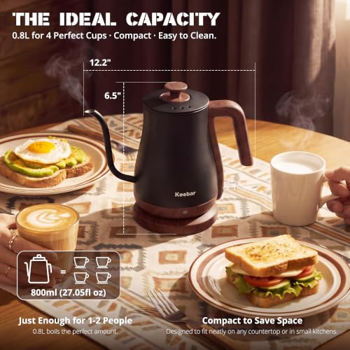 Gooseneck Electric Kettle (Matte Black / 0.8 Quarts)