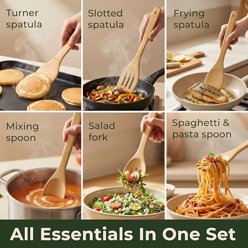 Wooden Spoons for Cooking (6 Pieces)
