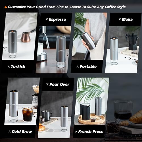 Portable Electric Coffee Grinder (Slivery Grey)