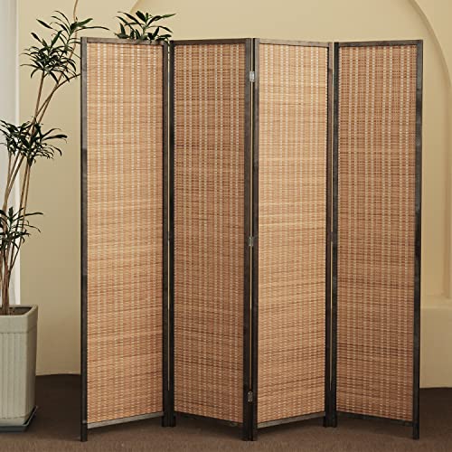 4 Panel Bamboo Room Divider (Brown / 4 Panel)