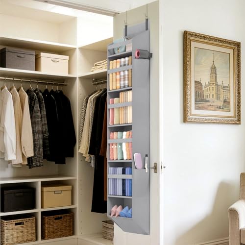 1 Pack Over the Door Organizer (Gray / 6 section)