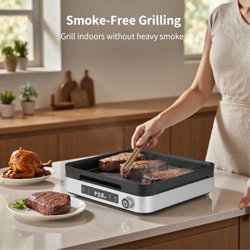 Portable Induction Cooktop with Griddle Pan (Single Induction Cooktop with Grill Pan)