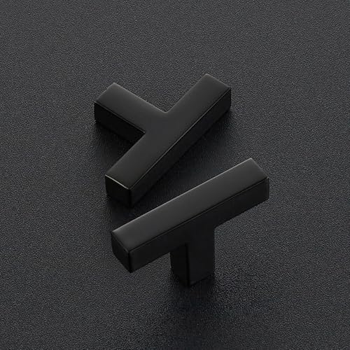 Matte Black Cabinet Handles Solid Cabinet Pulls Single Hole 10 Pack (Black / Single Hole)
