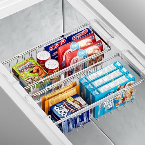 Freezer Baskets for Chest Freezer Real Capacity Expandable (2pcs)