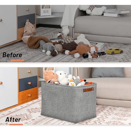 Large Storage Baskets (Grey / XL-16"x 12"x12")